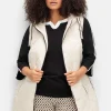 Lange Steppweste mit Kapuze und Kontrastdetails<sheego New