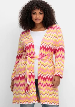 Lange Strickjacke im Zickzack-Jacquardmuster<sheego by Joe Browns Best