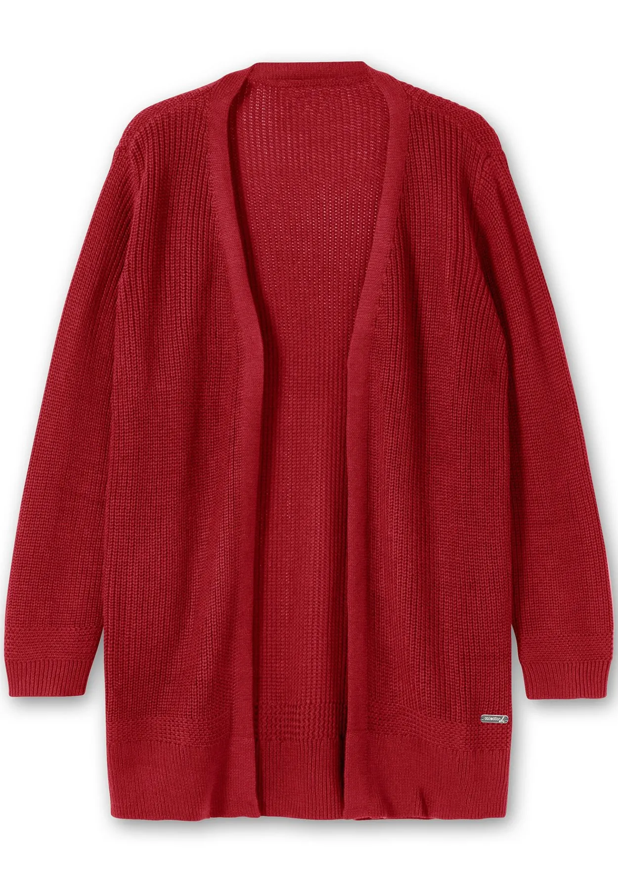 Lange Strickjacke in Grobstrick-Optik, offene Form<sheego x Collection L. Hot