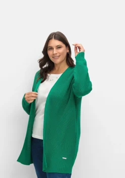 Lange Strickjacke in Grobstrick-Optik, offene Form<sheego x Collection L. Outlet