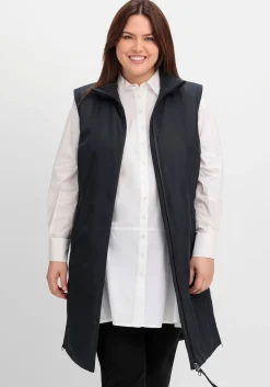 Lange Weste mit Tunnelzug hinten und Seitenzippern<sheego Fashion