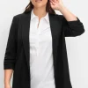 Langer Blazer mit Schalkragen und gerafftem 3/4-Arm<sheego Clearance