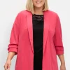 Langer Blazer mit Schalkragen und gerafftem 3/4-Arm<sheego Online