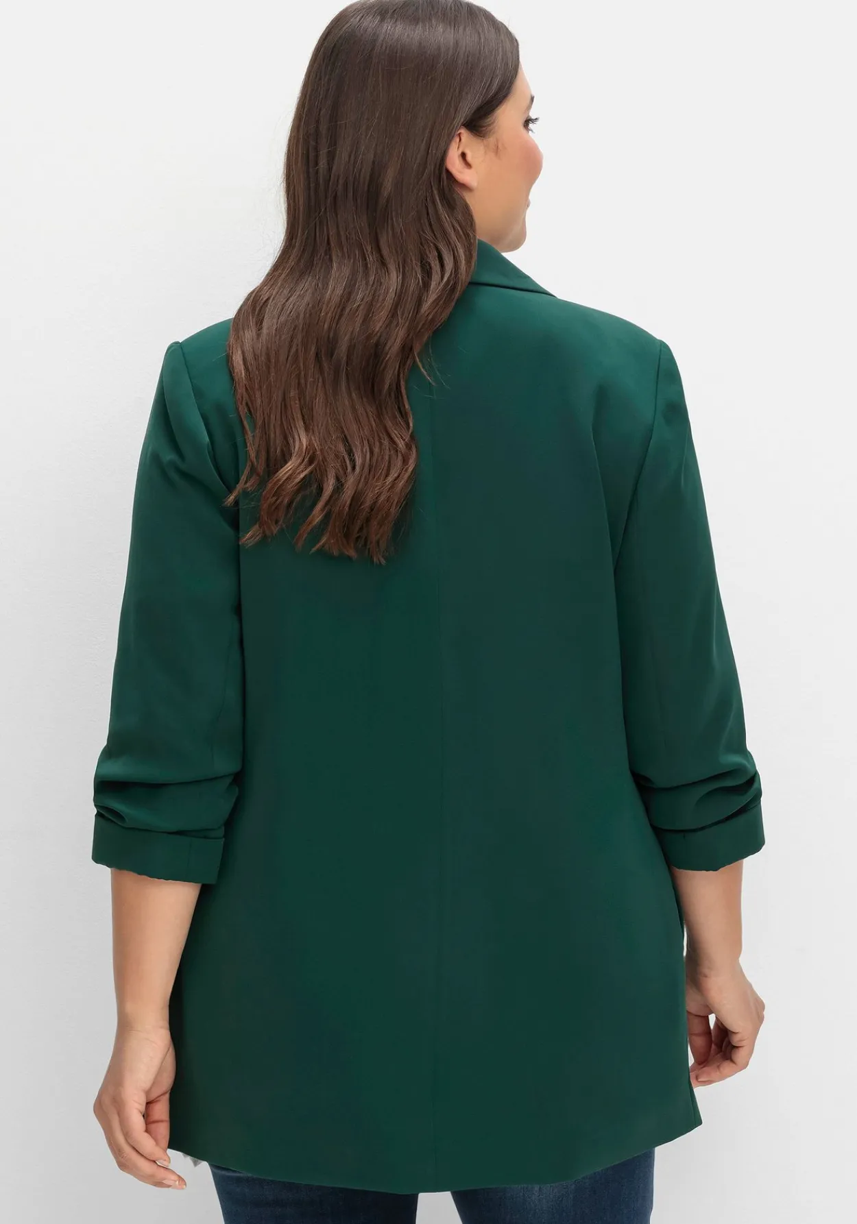 Langer Blazer mit Schalkragen und gerafftem 3/4-Arm<sheego Sale