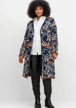 Langer, offener Strickmantel mit Jacquardmuster<sheego by Joe Browns Hot