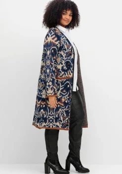 Langer, offener Strickmantel mit Jacquardmuster<sheego by Joe Browns Hot