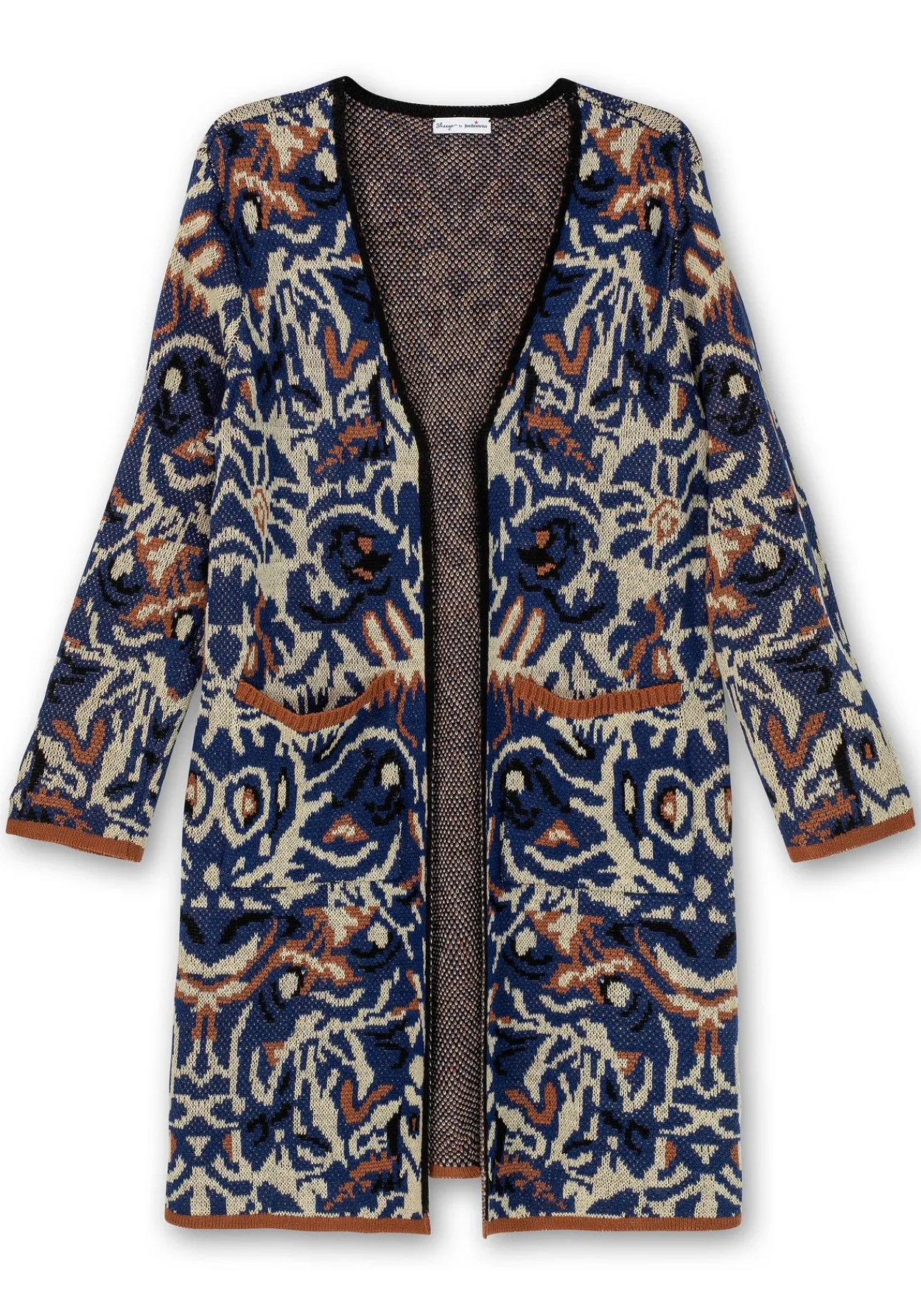 Langer, offener Strickmantel mit Jacquardmuster<sheego by Joe Browns Hot