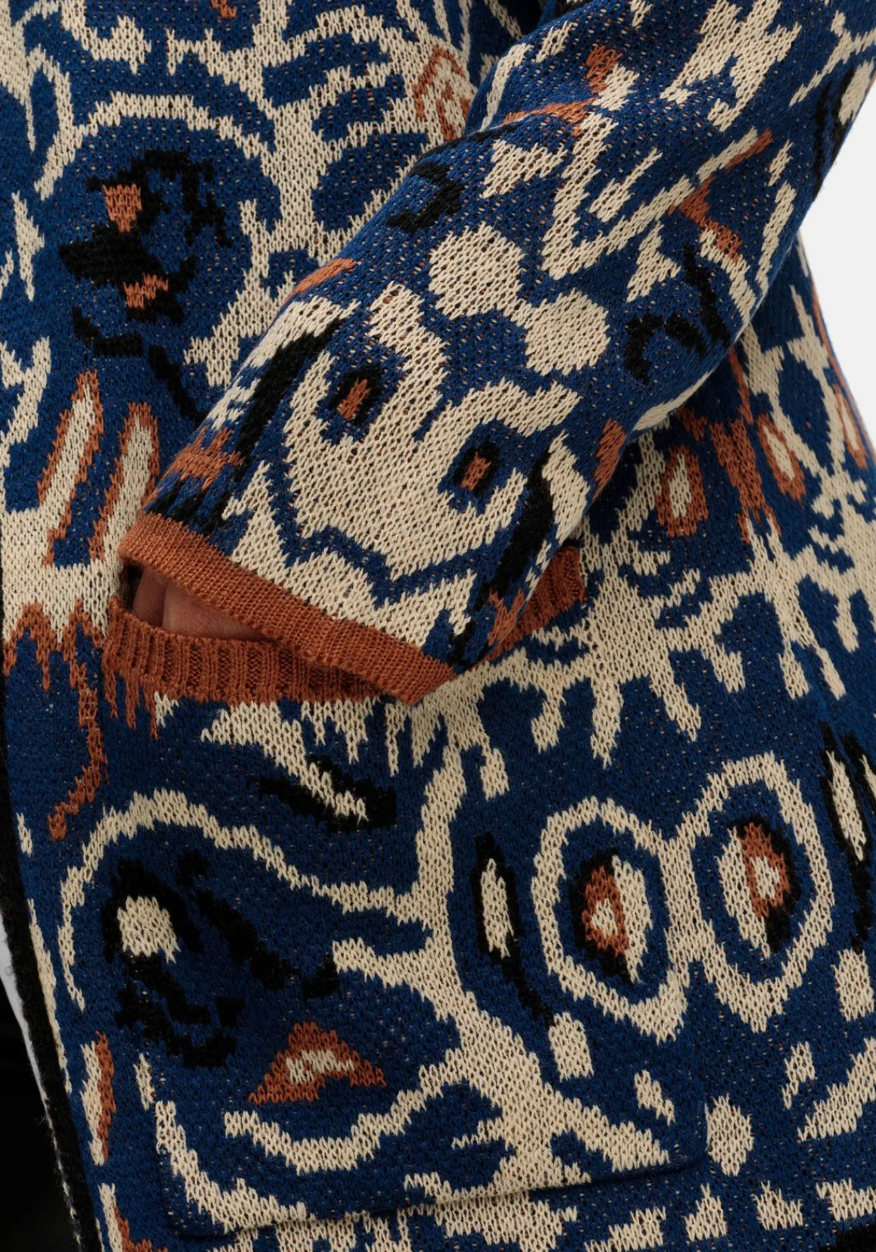 Langer, offener Strickmantel mit Jacquardmuster<sheego by Joe Browns Hot