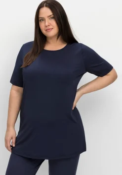 Langes Funktionsshirt mit seitlichen Schlitzen<sheego Discount