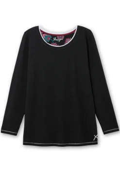 Langes Schlafshirt mit Seitenschlitzen, Rundhalsausschnitt<sheego Clearance