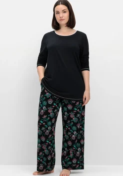 Langes Schlafshirt mit Seitenschlitzen, Rundhalsausschnitt<sheego Clearance