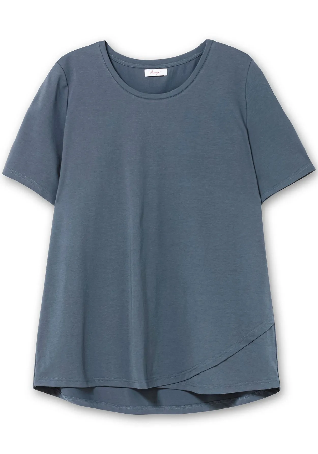 Langes Yogashirt in Lagenoptik, mit Lotusdruck hinten<sheego Discount