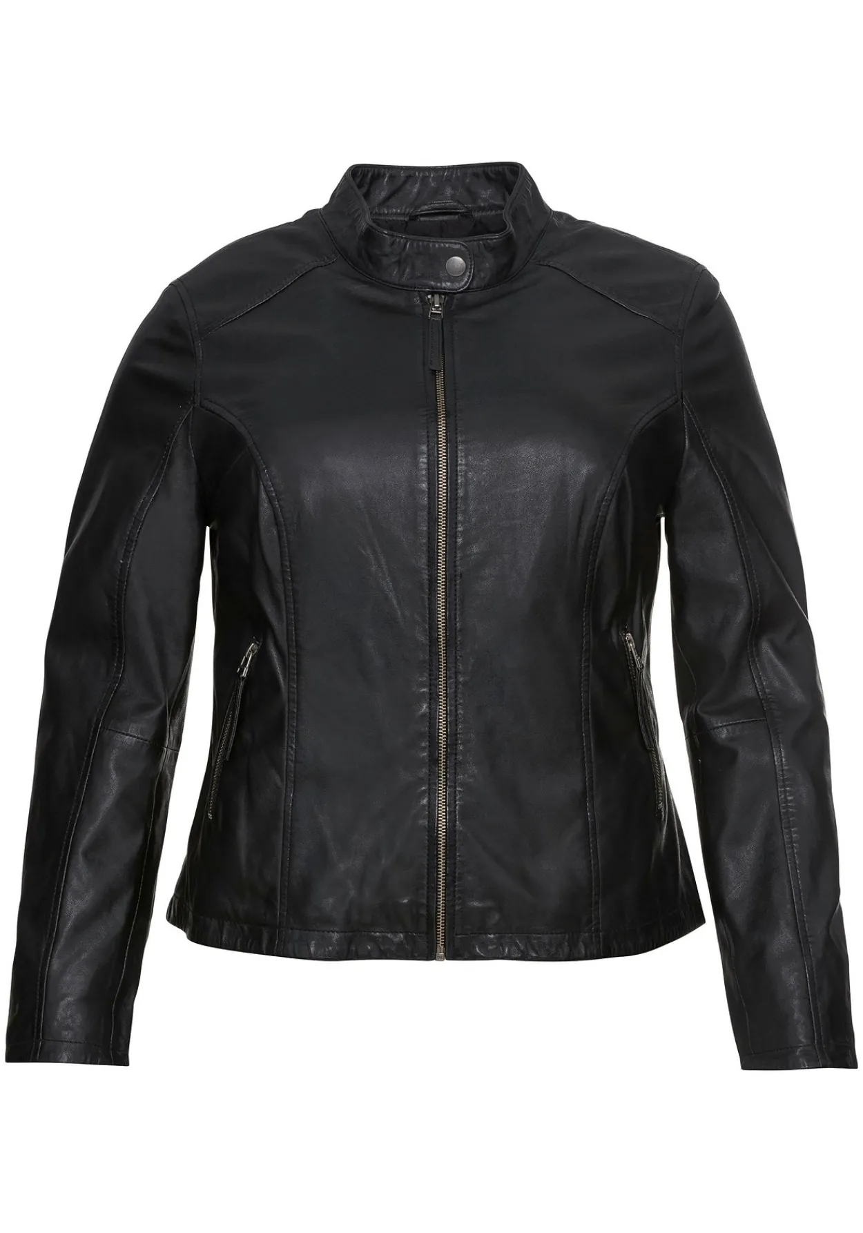 Lederjacke aus Lammnappa, mit Stehkragen<sheego Hot
