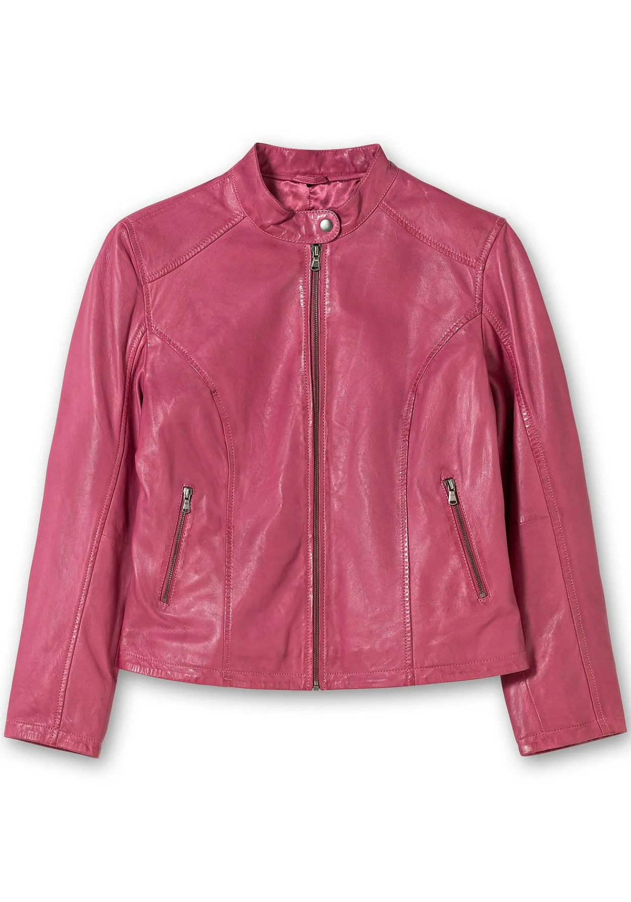 Lederjacke aus Lammnappa, mit Stehkragen<sheego Outlet