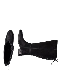 Lederstiefel mit Schnürung hinten und Zierschnalle<sheego by Joe Browns Outlet
