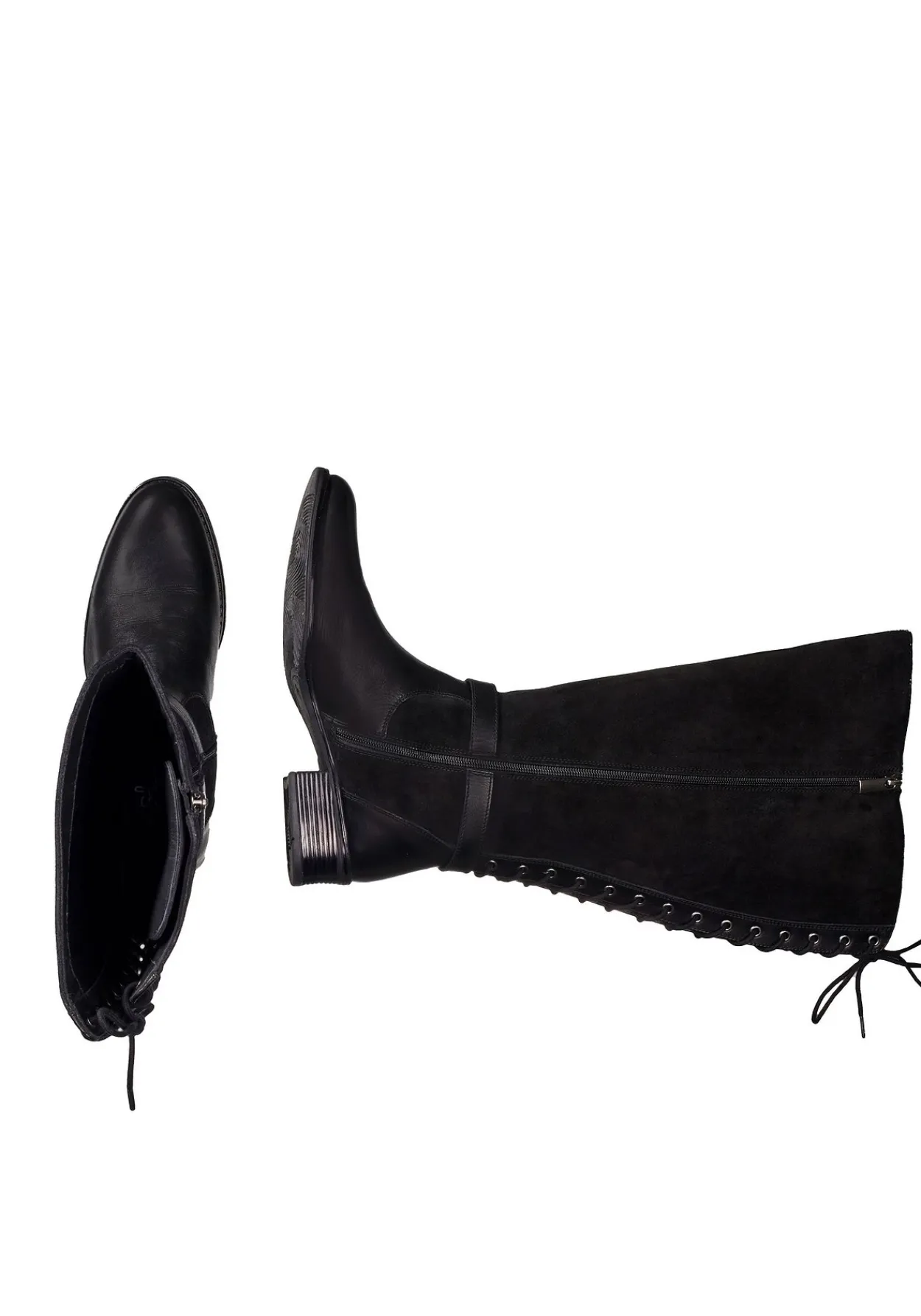 Lederstiefel mit Schnürung hinten und Zierschnalle<sheego by Joe Browns Outlet