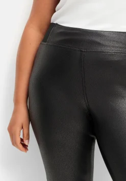 Leggings in glänzender Lederoptik<sheego Hot