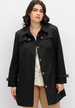 Leicht glänzende Longjacke im Trenchcoat-Stil<sheego Clearance