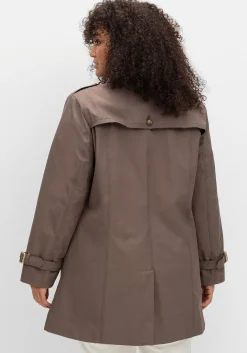 Leicht glänzende Longjacke im Trenchcoat-Stil<sheego Hot