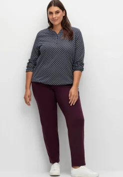 Leicht glänzende Schlupfhose mit Fleece-Innenseite<sheego Outlet