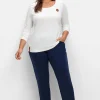 Leicht glänzende Schlupfhose mit Fleece-Innenseite<sheego Fashion