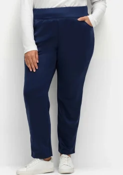 Leicht glänzende Schlupfhose mit Fleece-Innenseite<sheego Fashion