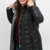 Leicht glänzende Steppjacke mit Kunstfell-Kapuze<sheego Sale