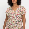 Leicht taillierte Bluse mit kurzen Volantärmeln<sheego by Joe Browns Online