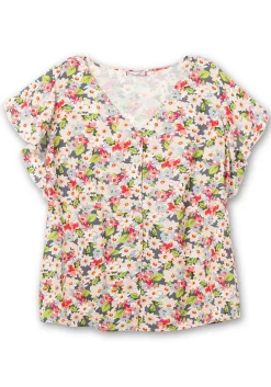 Leicht taillierte Bluse mit kurzen Volantärmeln<sheego by Joe Browns Online