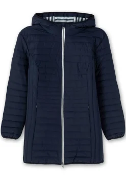 Leicht wattierte Longsteppjacke mit Kapuze<sheego Outlet