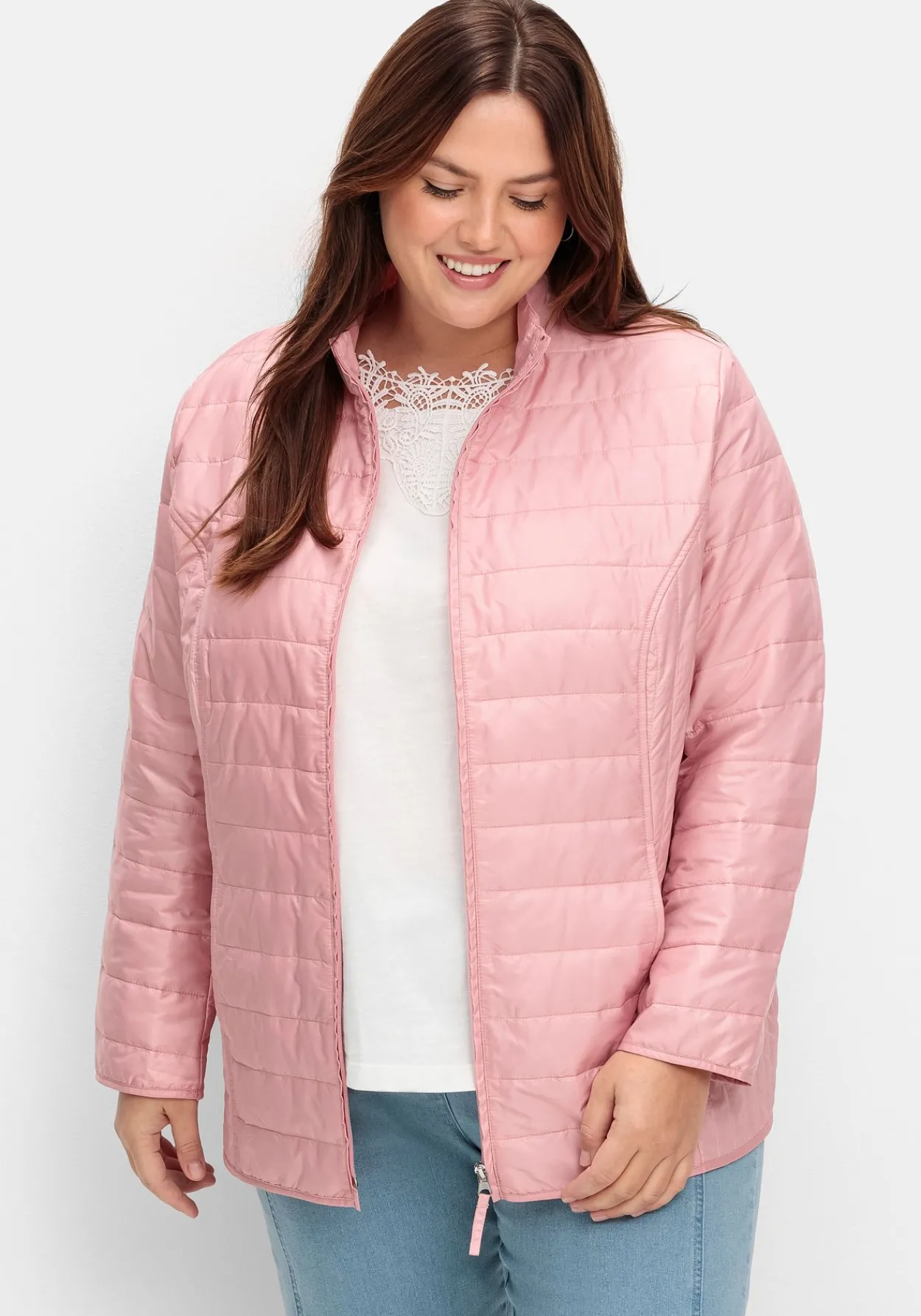 Leicht wattierte Steppjacke mit Stehkragen<sheego Sale