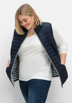 Leicht wattierte Steppweste mit 2-Wege-Zipper<sheego Fashion