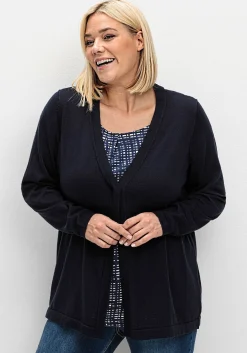 Leichte Feinstrickjacke mit 1-Knopf-Verschluss<sheego Clearance