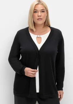 Leichte Feinstrickjacke mit 1-Knopf-Verschluss<sheego Best