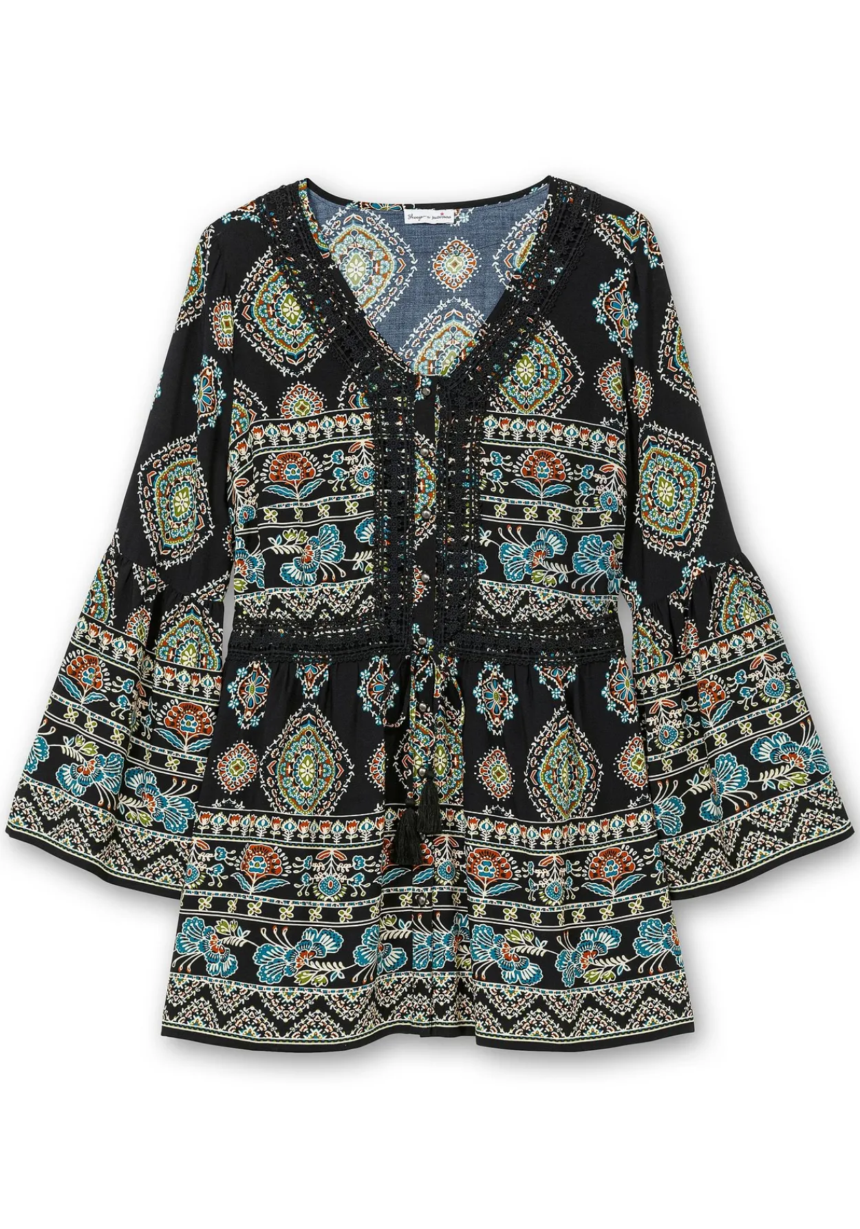 Longbluse im Ethno-Stil, mit Crochet-Spitze<sheego by Joe Browns Outlet