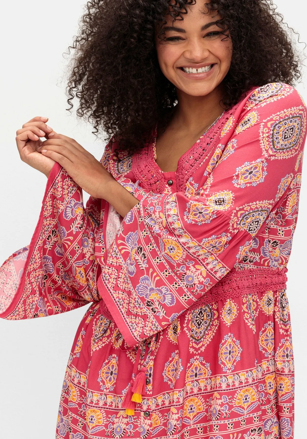 Longbluse im Ethno-Stil, mit Crochet-Spitze<sheego by Joe Browns Discount