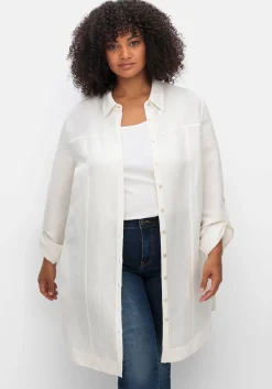 Longbluse in Leinenoptik, mit Gummizug hinten<sheego Fashion