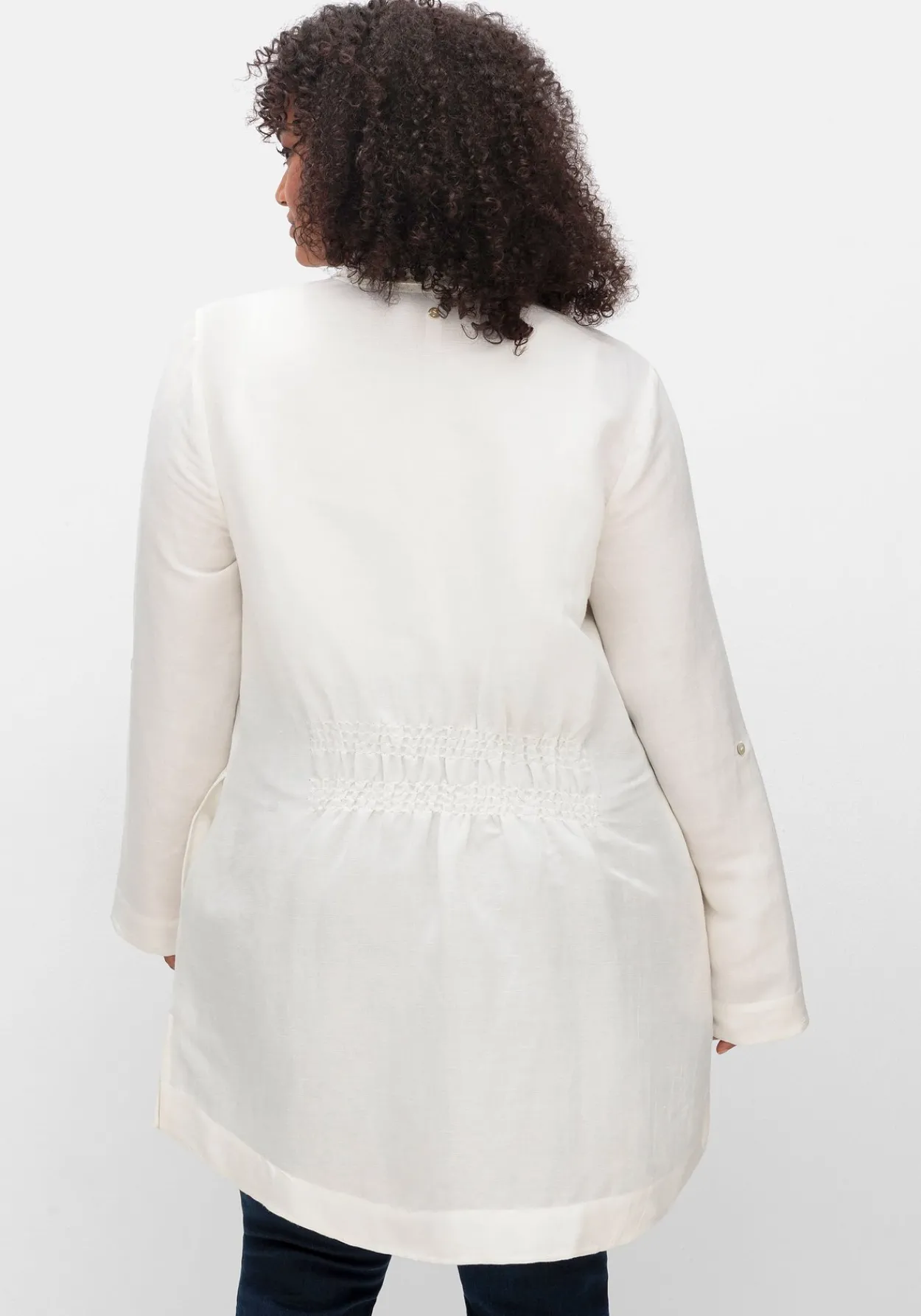 Longbluse in Leinenoptik, mit Gummizug hinten<sheego Fashion