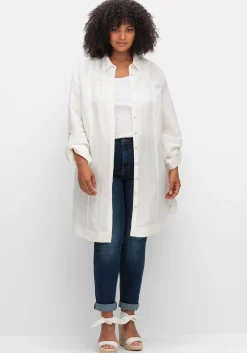 Longbluse in Leinenoptik, mit Gummizug hinten<sheego Fashion
