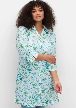 Longbluse mit Blätterdruck und 3/4-Ärmeln<sheego Sale