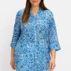 Longbluse mit Blätterdruck und 3/4-Ärmeln<sheego Sale