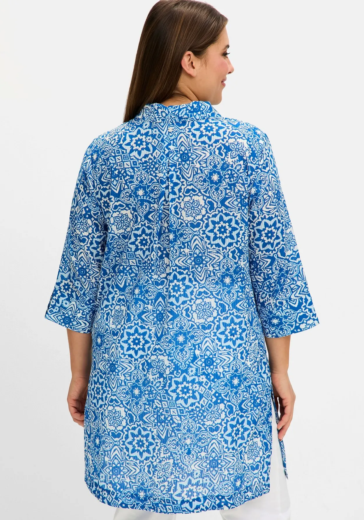 Longbluse mit Blätterdruck und 3/4-Ärmeln<sheego Sale