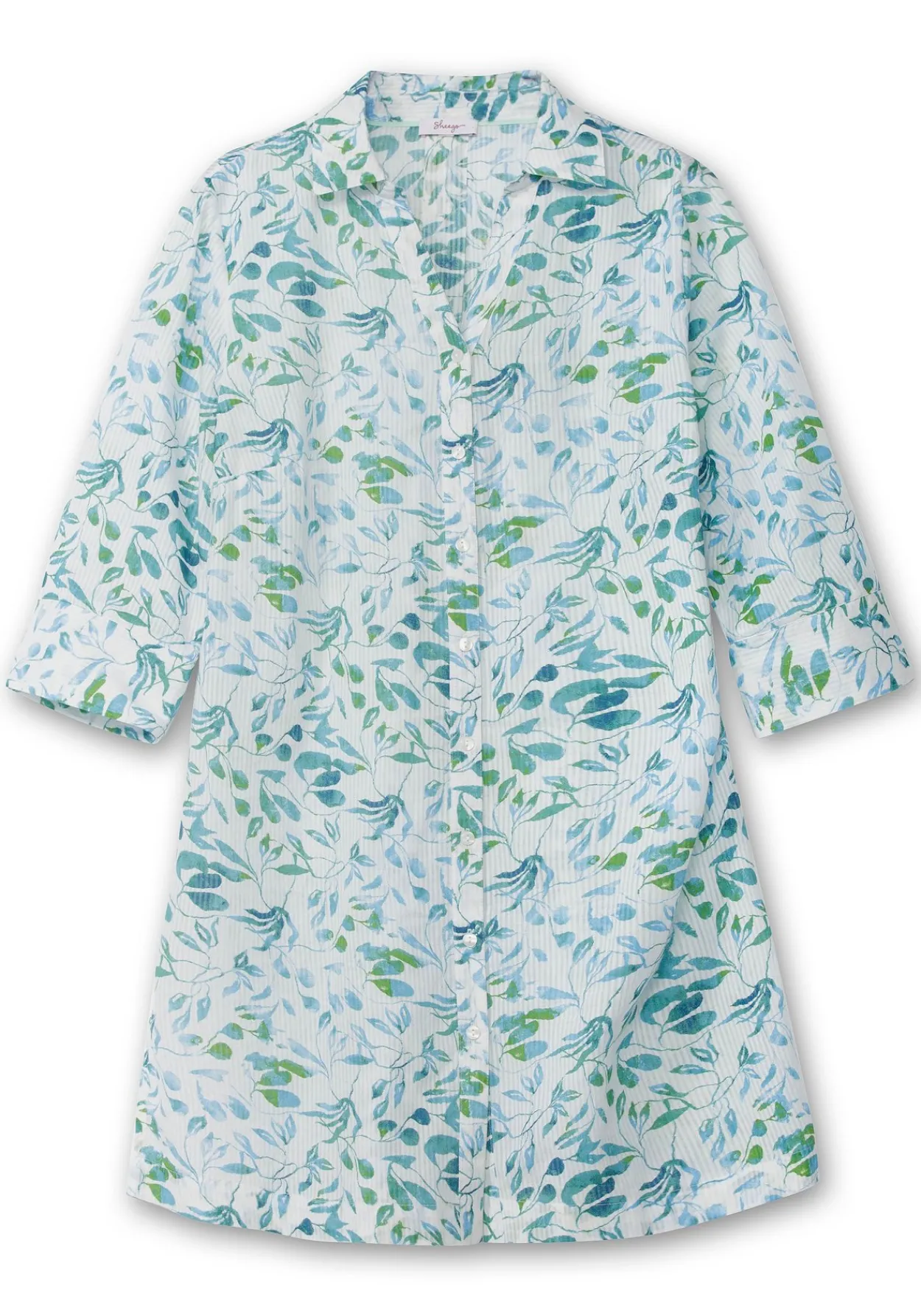 Longbluse mit Blätterdruck und 3/4-Ärmeln<sheego Sale