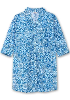 Longbluse mit Blätterdruck und 3/4-Ärmeln<sheego Sale