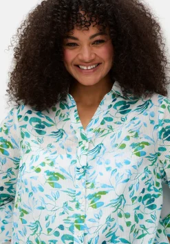 Longbluse mit Blätterdruck und 3/4-Ärmeln<sheego Sale