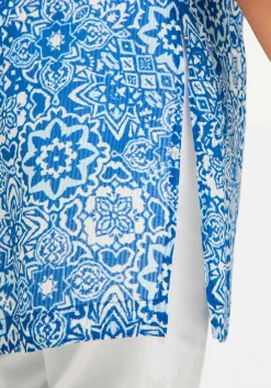 Longbluse mit Blätterdruck und 3/4-Ärmeln<sheego Sale