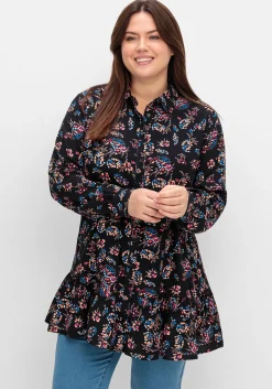 Longbluse mit Blumenprint und Volant am Saum<sheego by Joe Browns Best