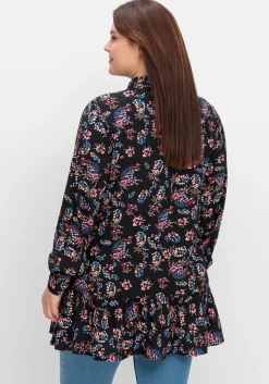 Longbluse mit Blumenprint und Volant am Saum<sheego by Joe Browns Best