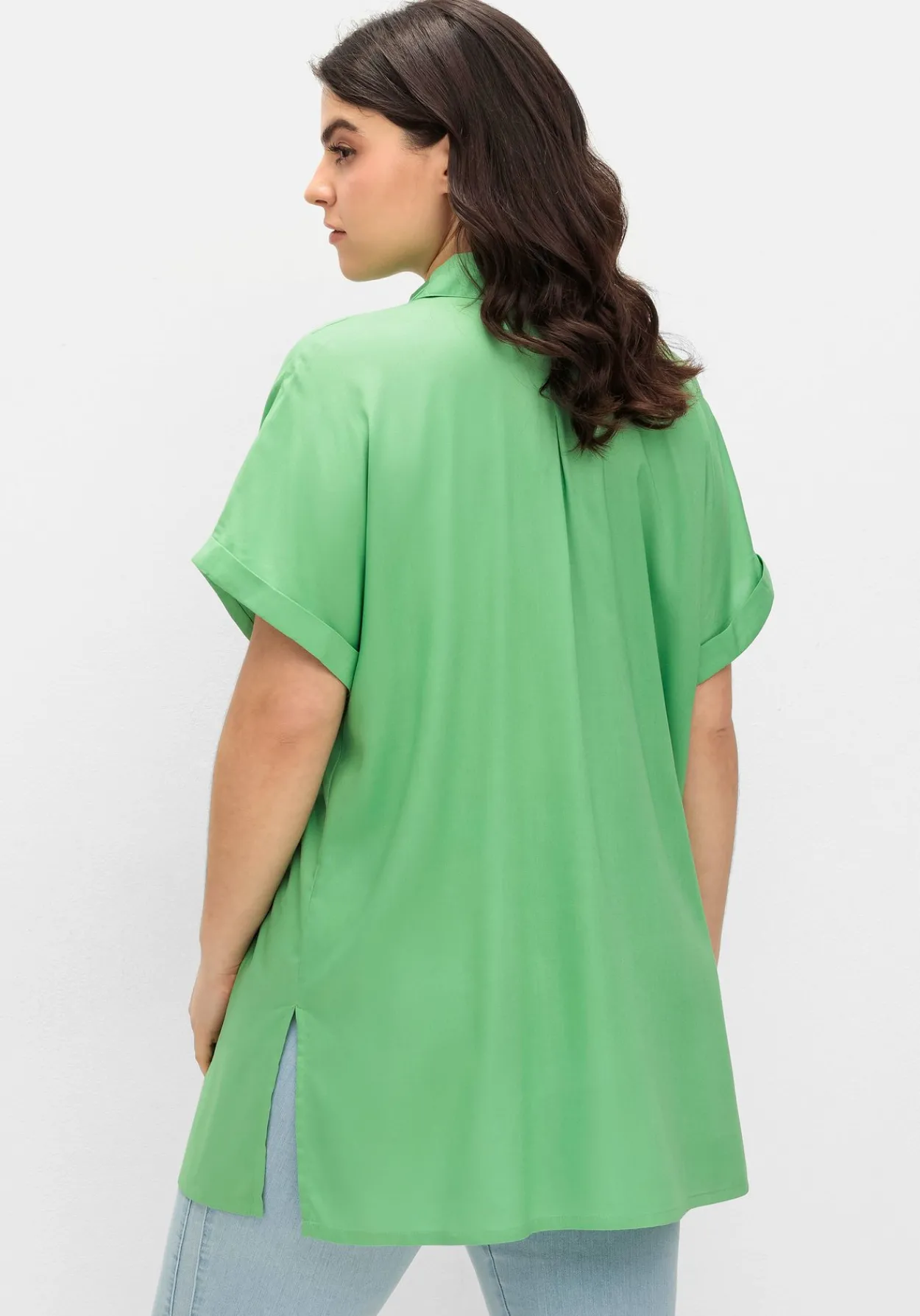 Longbluse mit Hemdkragen und kurzem Arm<sheego Online