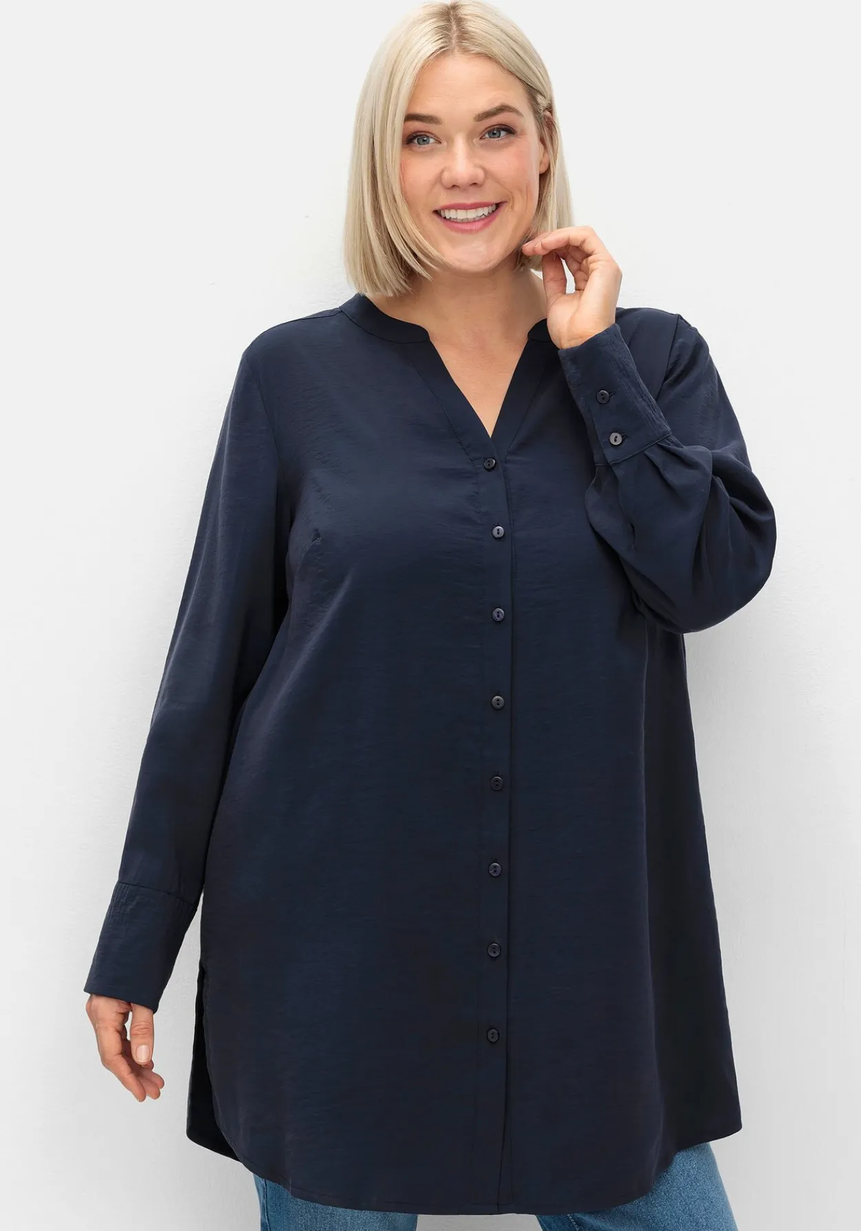 Longbluse mit Passe und Raffungen hinten<sheego Clearance